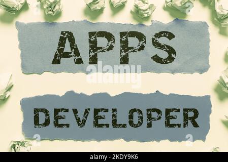 Inspiration showing sign Apps Developer, Word for Graphic artist Software Programmer and Analyst Experts Stock Photo