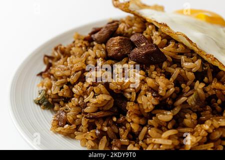 Nasi Goreng on a white background Stock Photo