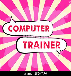 Text showing inspiration Computer Trainer, Business showcase instruct and help users acquire proficiency in computer Stock Photo