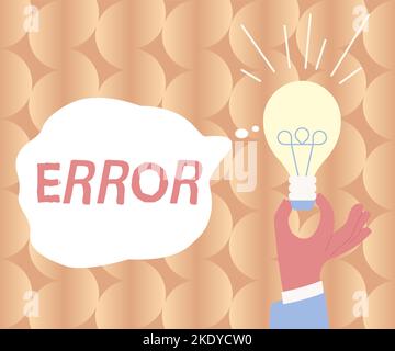 Handwriting text Error, Conceptual photo failure or in deviation from the intended performance or behavior Stock Photo