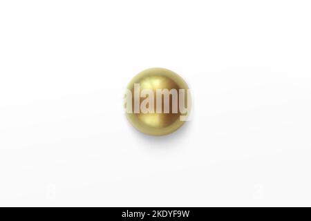 Chocolate half sphere painted of golden spray color. Isolated on white. Stock Photo