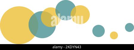 A panoramic vector illustration of colorful circles on a white background for a logo Stock Vector