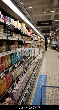 Grocery store aisle Stock Photo