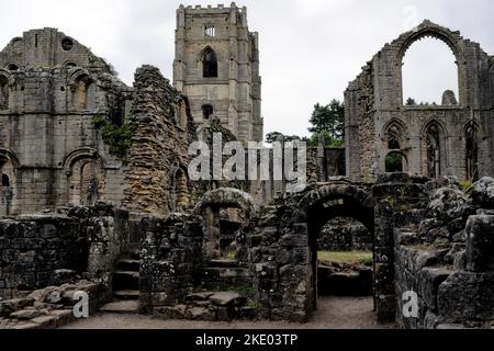A view of Fountains Abbey, Yorkshire, England Stock Photo