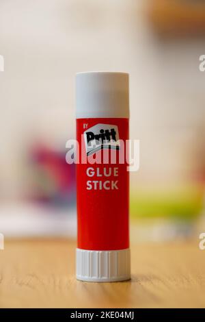 A Pritt stick glue stick on a white background Stock Photo - Alamy
