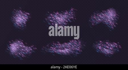 Realistic soap bubbles with rainbow reflections, colorful iridescent shampoo foam Stock Vector