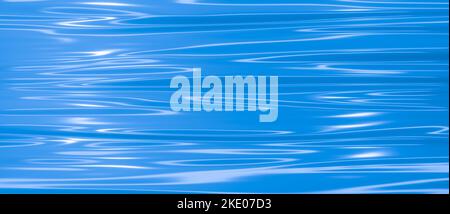 Blue abstract colorful elegant textile cloth holographic background. Wavy trendy and shiny silk surface with copy space for text. Stock Photo