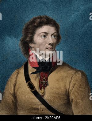 Portrait de Thaddeus (Tadeusz) Kosciuszko (Kosciusko) soldat polonais (1746-1817) Stock Photo