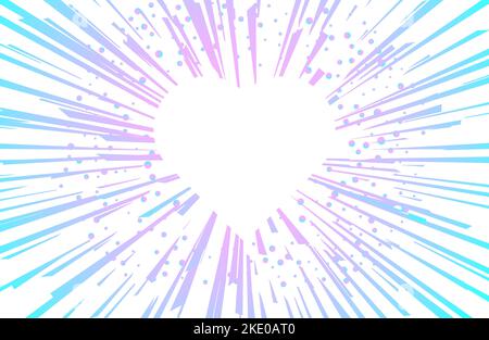 Flying in heart-shaped tunnel. Abstract corridor with fast moving lines. Stock Vector