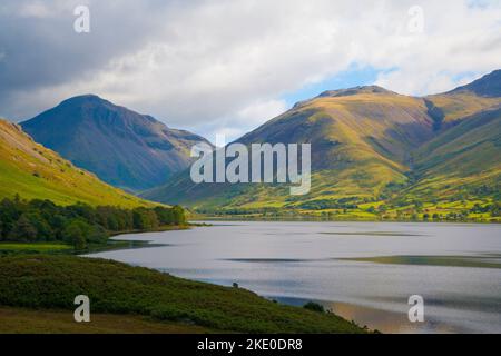 Wastwater or Wast Water is a lake located in Wasdale, a valley in the western part of the Lake District National Park, England. The lake is almost 3 m Stock Photo