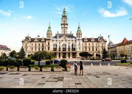 A beautiful shot of the Town Hall of Gyor city in Hungary Stock Photo