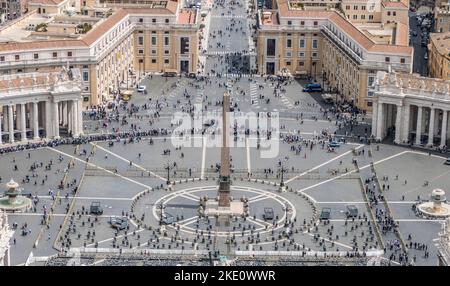 aerial vew of  San Pietro Square in Vatican City Stock Photo