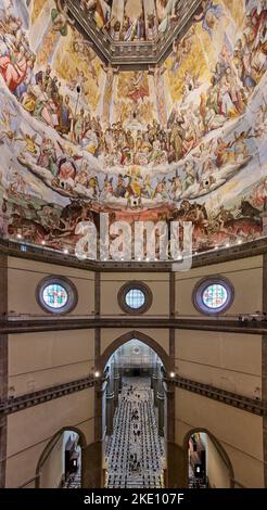 magnificent frescos in the dome of the cathedral Santa Maria del Fiore in Florence, Tuscany, Italy Stock Photo