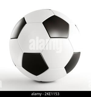 Classic black and white soccer football ball isolated cutout on white ...