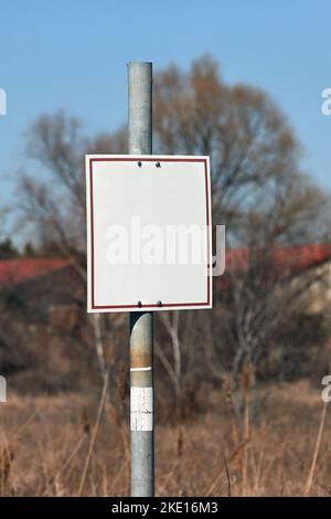 Empty sign on a land Stock Photo