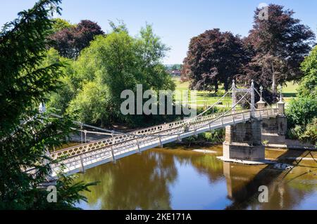 Hereford Victoria bridge Hereford bridge, a pedestrian bridge over the River Wye at Hereford Herefordshire England UK GB Europe Stock Photo