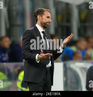 23 Oct 2022 - Italy v England - UEFA Nations League - Group 3 - San Siro  England Manager Gareth Southgate during the UEFA Nations League match against Italy. Picture : Mark Pain / Alamy Stock Photo