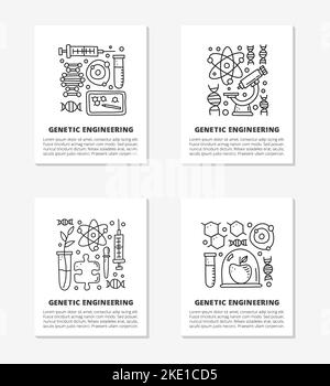 Group of doodle outline genetic engineering icons including dna ...