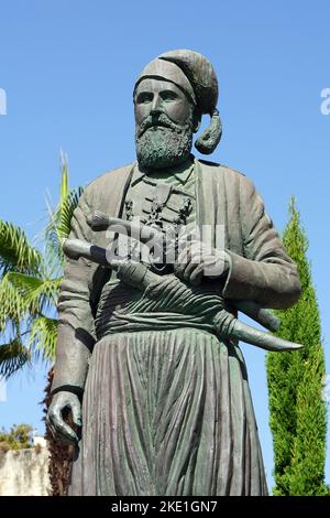 Anagnostis Mantakas (freedom fighter) statue, Chania, Hania, Crete, Greece, Europe Stock Photo