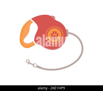 Pet dog lead, dog leash logo design. Carbine clip, open and closed in flat style. Dog accessories, Pets and animals concept vector design. Stock Vector
