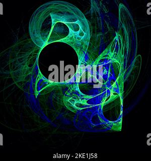 illustration of a green space planet star system, color graphics ...