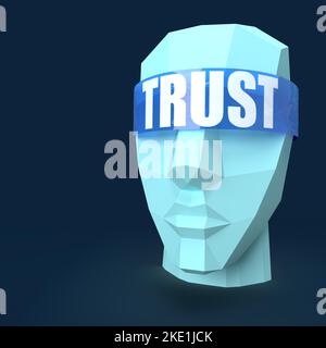 Blind trust head  very confident person Stock Photo