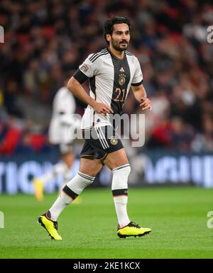 26 Sep 2022 - England v Germany - UEFA Nations League - League A - Group 3 - Wembley Stadium  Germany's Ilkay Gundogan during the UEFA Nations League match against England. Picture : Mark Pain / Alamy Live News Stock Photo