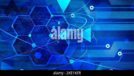 A future technologies concept with hexagonal shapes on it Stock Photo