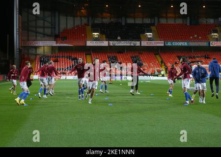 9th November 2022; Tannadice Park, Dundee, Scotland: Scottish Premier League football, Dundee United versus Kilmarnock; Kilmarnock warm up before the match Stock Photo