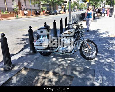 Secret Service motorbike near the White House Stock Photo