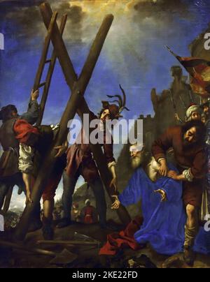 Saint Andrew before the Cross 17th century - Martyrdom of St Andrew 1646 by  DOLCI, Carlo (b. 1616, Firenze, d. 1687, Firenze) Piti Place Florence,  Italy, Italian. Stock Photo