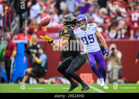 Washington Commanders wide receiver Dax Milne catches the ball during a NFL  football practice at the team's training facility, Saturday, July 29, 2023,  in Ashburn, Va. (AP Photo/Stephanie Scarbrough Stock Photo - Alamy