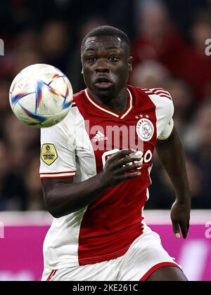 amsterdam-netherlands-november-6-brian-brobbey-of-ajax-looks-on