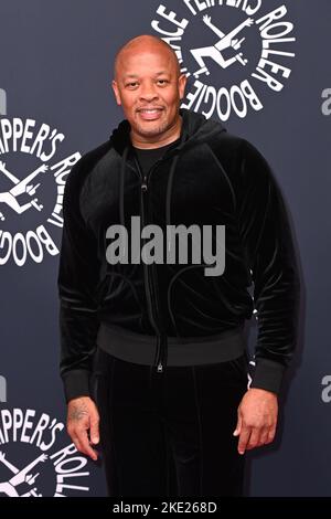 London, UK. 9 November 2022. Dr Dre attending the opening of Flipper's Roller Boogie Palace in west London. Picture date: Wednesday November 9, 2022. Photo credit should read: Matt Crossick/Empics/Alamy Live News Stock Photo