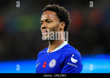 Manchester, UK. 09th Nov, 2022. Raheem Sterling #17 of Chelsea during the Carabao Cup Third Round match Manchester City vs Chelsea at Etihad Stadium, Manchester, United Kingdom, 9th November 2022 (Photo by Conor Molloy/News Images) in Manchester, United Kingdom on 11/9/2022. (Photo by Conor Molloy/News Images/Sipa USA) Credit: Sipa USA/Alamy Live News Stock Photo