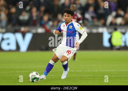 London Stadium, London, UK. 9th Nov, 2022. Carabao Cup football West Ham versus Blackburn Rovers: Tyrhys Dolan of Blackburn Rovers Credit: Action Plus Sports/Alamy Live News Stock Photo