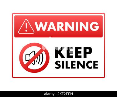 keep silence sign, label. banner icon. Vector stock illustration. Stock Vector