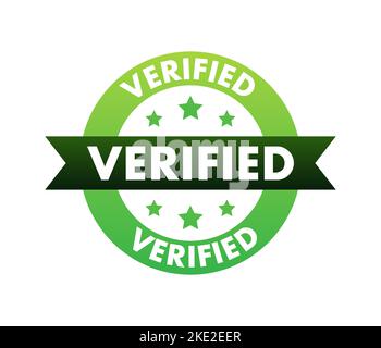 Verified square grunge. Checkmark icon. Vector stock illustration Stock Vector