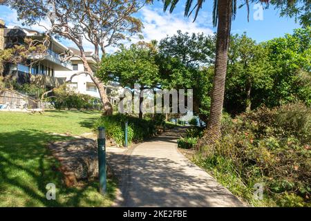 The path on the western side of the Cremorne Point Foreshore Walk in Sydney, Australia Stock Photo