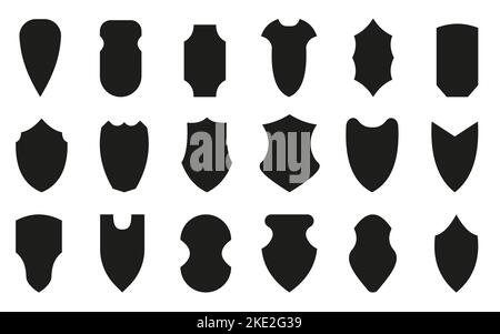 Free Vector  Black shields shapes