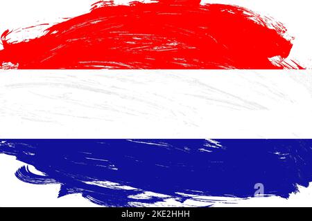 Distressed stroke brush painted croatia flag on white background Stock Photo
