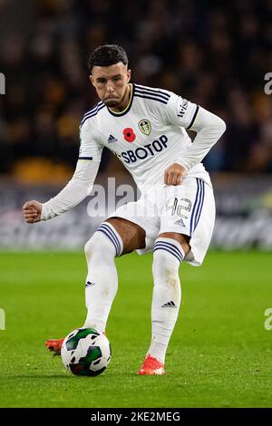 Leeds United's Sam Greenwood during the Carabao Cup match between Wolverhampton Wanderers and Leeds United at Molineux, Wolverhampton on Wednesday 9th November 2022. (Credit: Gustavo Pantano | MI News) Credit: MI News & Sport /Alamy Live News Stock Photo