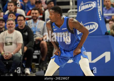 Orlando, Florida, USA, November 9, 2022, Dallas Mavericks Power Forward Dorian Finney-Smith #10 in the first half at the Amway Center.  (Photo Credit:  Marty Jean-Louis) Stock Photo