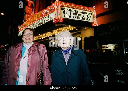 NO SECRET ANYMORE: THE TIMES OF DEL MARTIN and PHYLLIS LYON, DEL MARTIN, PHYLLIS LYON, 2003 Stock Photo