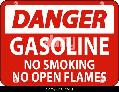 Danger Sign Gasoline ,No Smoking, No Open Flames Stock Vector