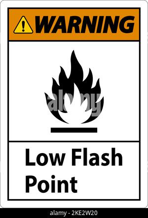 Warning Low Flash Sign On White Background Stock Vector