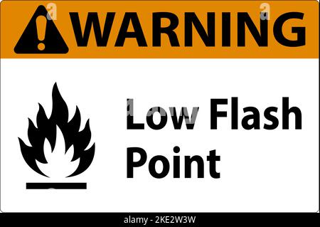 Warning Low Flash Sign On White Background Stock Vector