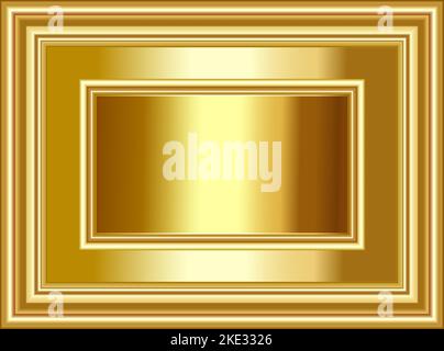 Luxury Gold background. Gold frame with shining border for rich, festive, celebration occasion. wedding, engagement invitation cards online and print. Stock Vector