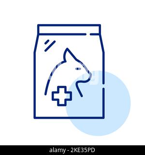 Vet approved cat food packaging. Pixel perfect, editable stroke icon Stock Vector