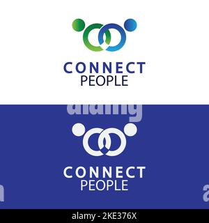 People Connect logo design template. connection logo for business Stock Vector